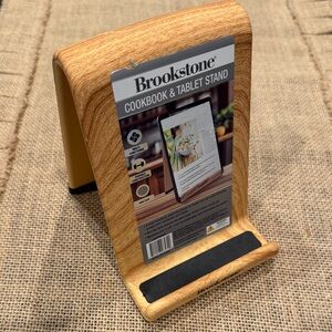 Brookstone Natural Wood Cookbook and Tablet Holder